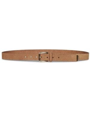 Brunello Cucinelli Accessoires ,Oranje ,Leer Omgekeerde Leren Riem - Bruin