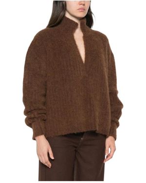 Uma Wang Truien & Vesten ,Bruin ,V-Neck Truien