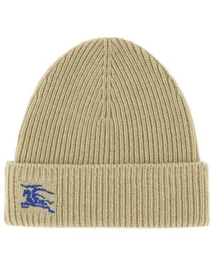 Burberry Geribbelde Kasjmier Beanie - Groen