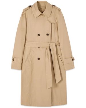Oltre Jassen ,Katoen Klassieke Katoenmix Trenchcoat Met Dubbele Knopenrij - Naturel