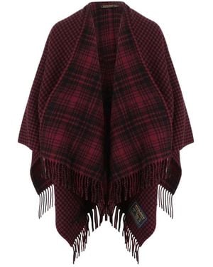 Woolrich Jassen ,Rood ,Wol Wool Check Cape