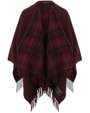 Woolrich Woll Cape Im Karomuster - Rot