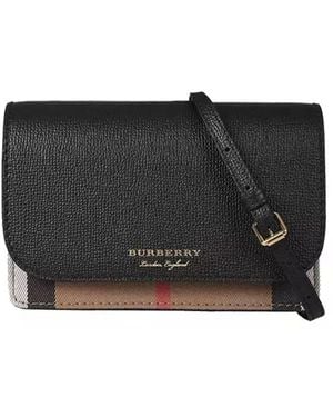 Burberry Borsa a tracolla donna pelle tessuto - Nero