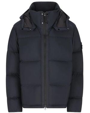 Stone Island Gewatteerde Jas Met Anti-Drop En Winddichtheid - Blauw