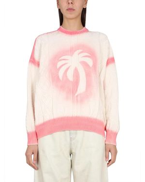 Palm Angels Round-Neck Knitwear - Rojo