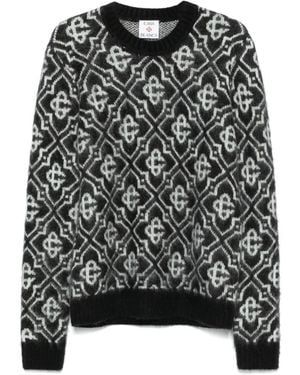 CASABLANCA Round-Neck Knitwear - Black