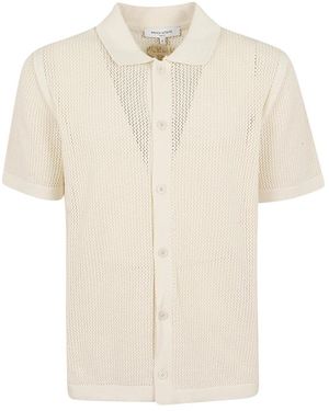 Maison Kitsuné Opengebreid Vest Met Korte Mouwen - Naturel