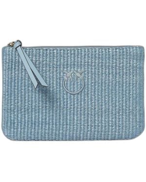 Pinko Tassen ,Blauw ,Raffia Clutch