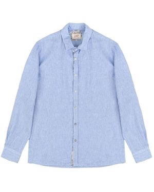 Bob Overhemden ,Blauw ,Linnen Linnen Overhemd Met Fantasie Details