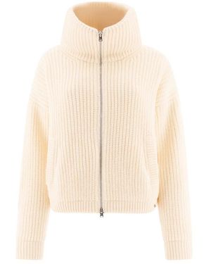 Herno Witte Gebreide Vest Aw24 - Naturel