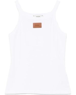 Fendi Ribbed Tank Top - Wit