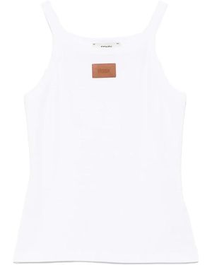 Fendi Ribbed Tank Top - Wit