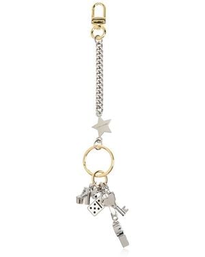 Marc Jacobs Tassen ,Grijs ,The Domino Effect Bag Charm - Metallic
