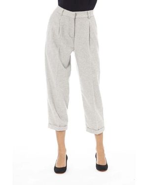 Alpha Studio Cropped Trousers - Blanc