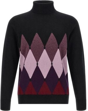 Ballantyne Pullover Mit Rautenmuster Und Rollkragen - Blau