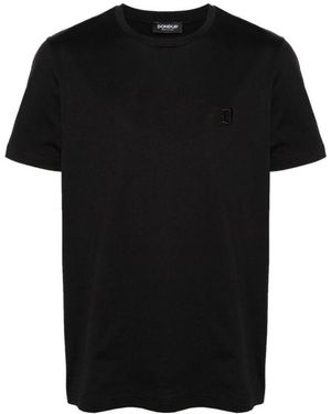 Dondup Schwarze t-shirts und polos mit gesticktem logo