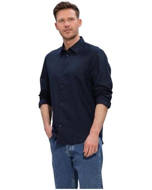 SELECTED Overhemden ,Blauw ,Katoen Reg Clay Linenblend Ls Shirt