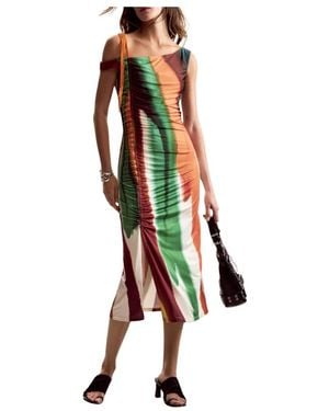 Desigual Kleedjes ,Veelkleurig ,Paint Lacroix Dress - Groen
