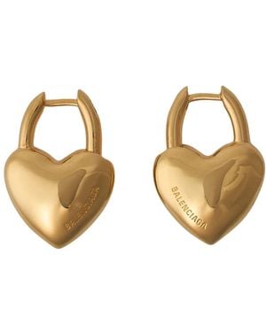 Balenciaga Hart Ontwerp Goudkleurige Oorbellen Set - Metallic
