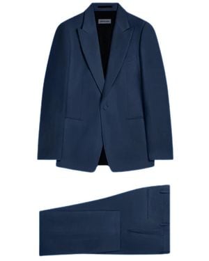 Dries Van Noten Single Breasted Suits - Blauw