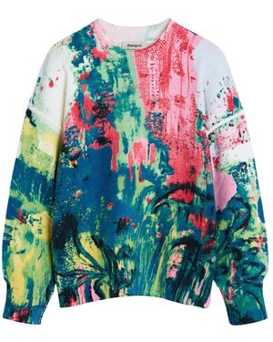 Desigual Arty Strickpullover Mit Print - Grün