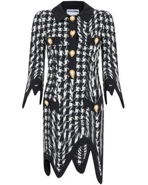 Moschino Kleedjes ,Veelkleurig ,Leer Asymmetrische Jurk - Zwart
