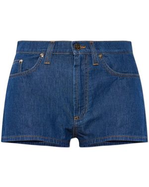Versace Korte Broeken ,Blauw ,Denim Chambray Denim Mini Shorts