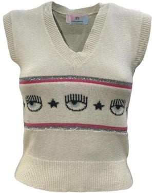 Chiara Ferragni V-Neck Knitwear - Gris