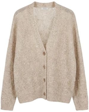 Peserico Truien & Vesten ,Wol Alpaca, Wol En Mohair Vest - Naturel