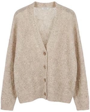 Peserico Truien & Vesten ,Wol Alpaca, Wol En Mohair Vest - Naturel