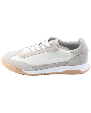 Kiton Schoenen ,Grijs ,Suède Low-Top Sneakers - Wit