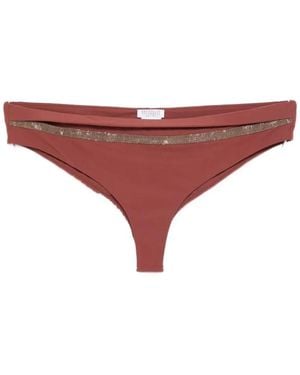 Brunello Cucinelli Bikini Broek Met Versierde Tailleband - Rood