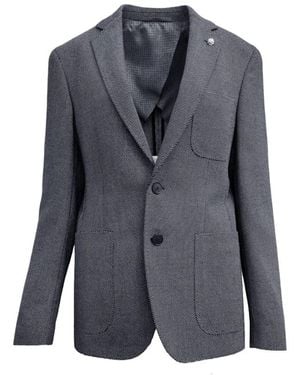 HUGO Gemusterte Blazer Mit Taschen Und Schlitzen - Blau