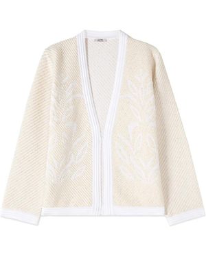 Oltre Cardigan Met Mat Effect En Micro Pailletten - Wit