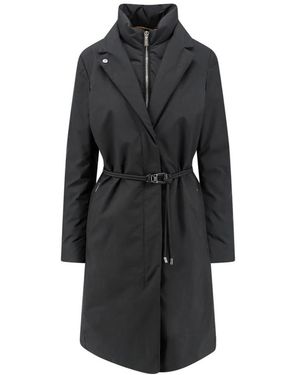 Moorer Belted Coats - Nero