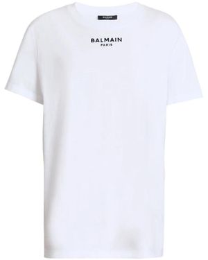 Balmain Seiden- Und Nylon-T-Shirt - Weiß