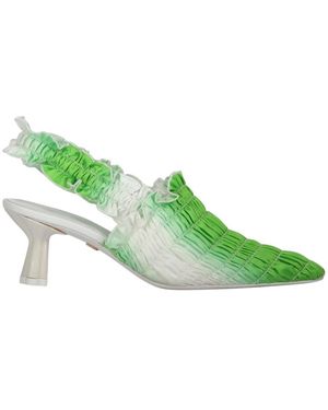 AMY CROOKES Schoenen ,Groen ,Polyester Fabric Mules