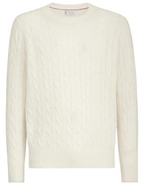 Brunello Cucinelli Round-Neck Knitwear - Blanc