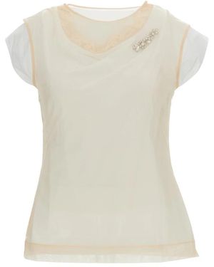 Simone Rocha Sleeveless Tops - Blanc