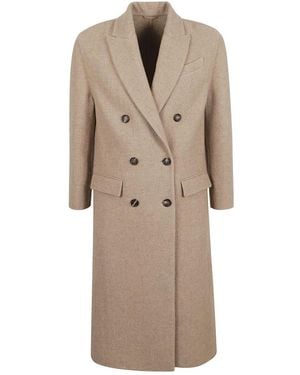 Brunello Cucinelli Double-Breasted Coats - Neutro