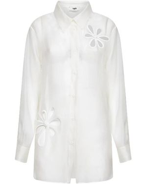 Fendi Overhemden ,Wit ,Organza Silk Organza Shirt