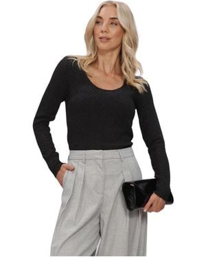 Copenhagen Muse Truien & Vesten ,Zwart ,Polyester Cmbobbie Blouse