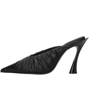 Mugler Draped Fang 95 Mules - Zwart