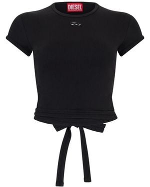 DIESEL T-Bunny-Tail-S1 Ribbed Top - Zwart