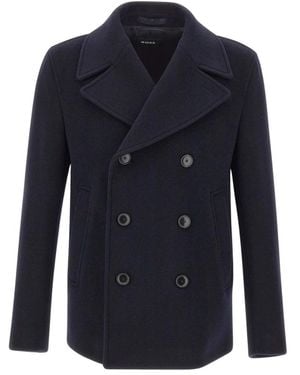 BOSS Double-Breasted Coats - Blue