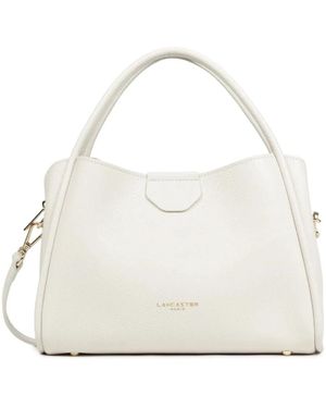 Lancaster Tassen ,Leer Sac À Main Aimantée M Ida Double - Wit