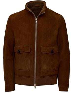Dondup Lammfelljacke Mit Stehkragen - Braun