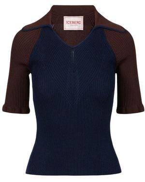 Iceberg V-Neck Knitwear - Azul