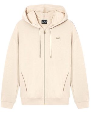 EA7 Hoodies & Sweatvesten ,Sweatshirt Met Ritssluiting - Naturel