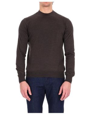 Barba Napoli Round-Neck Knitwear - Negro